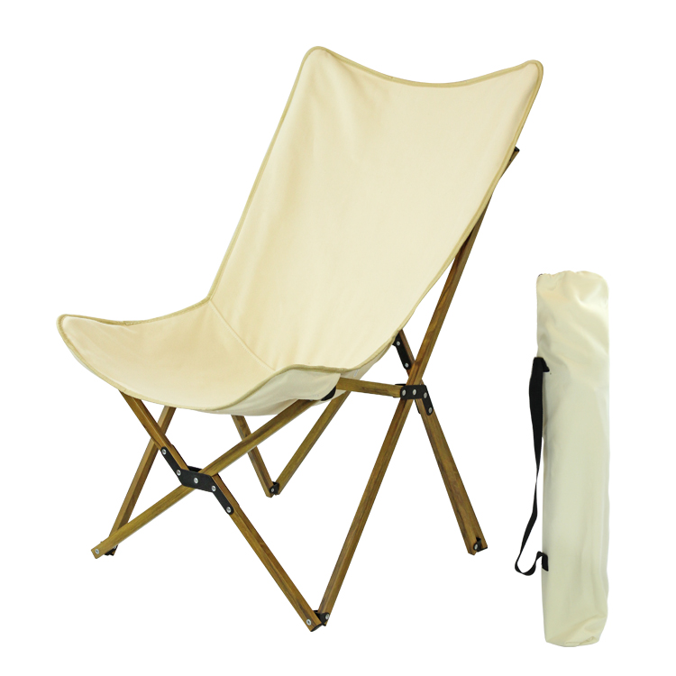 Portable Aluminum Camping Chair | Wood Grain