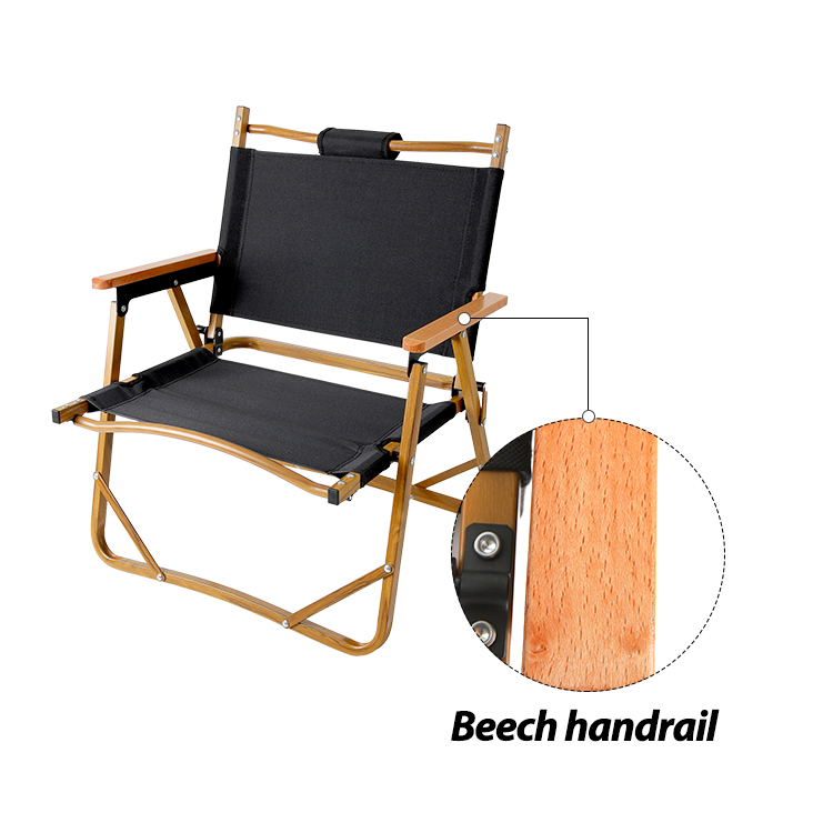 Portable Wood Grain Aluminum Frame Folding Camping Chair