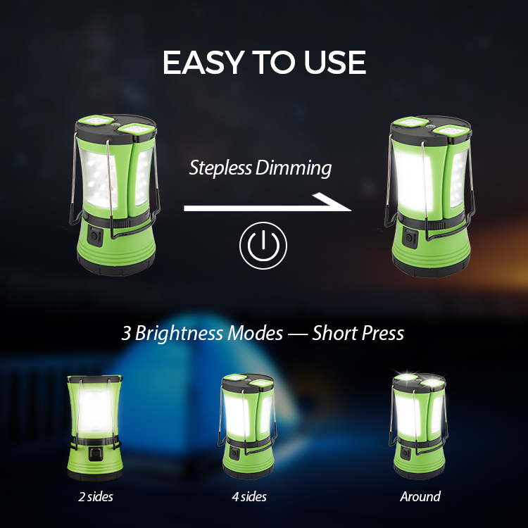 Led Camping Lantern with 2 Detachable Flashlights
