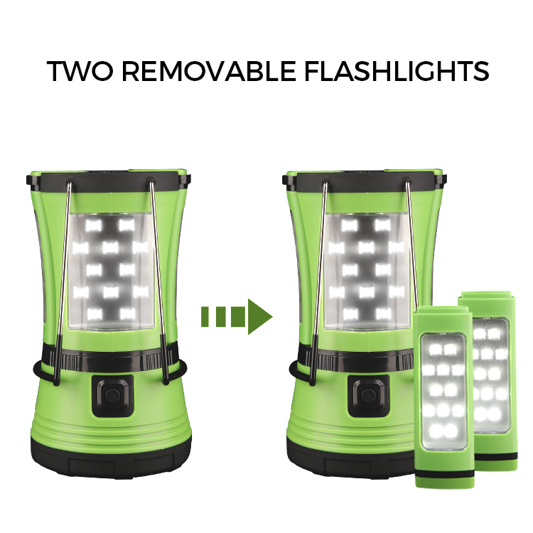 Led Camping Lantern with 2 Detachable Flashlights