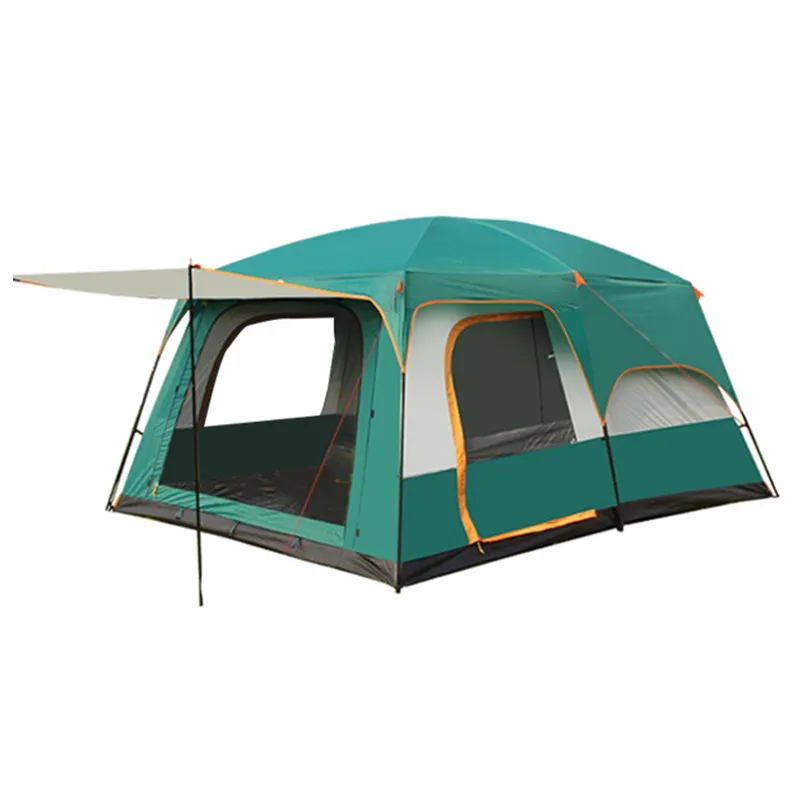 Oversized 2 Bedrooms Family Tent With Awning For Camping, Party, Trekking Festival