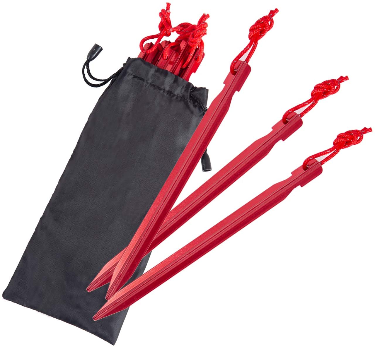 Outdoor Camping Anodised Oxidation Steel Aluminum Tent Stake  Accessory Steel Wire Garden Pegs