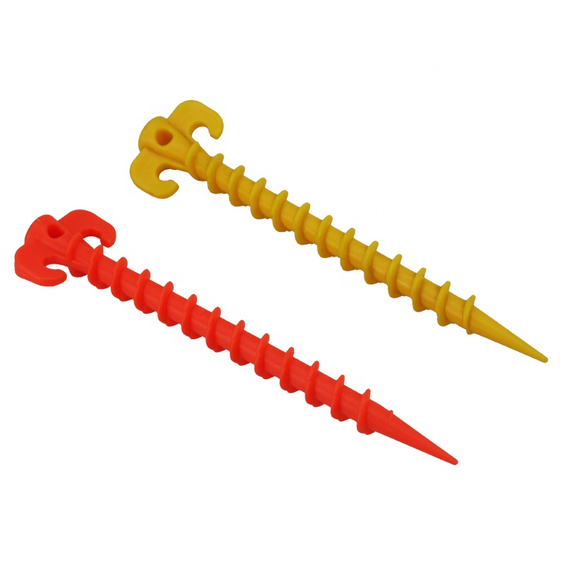 Outdoor Camping Plastic Screw Tent Peg &Stakes Nail kit