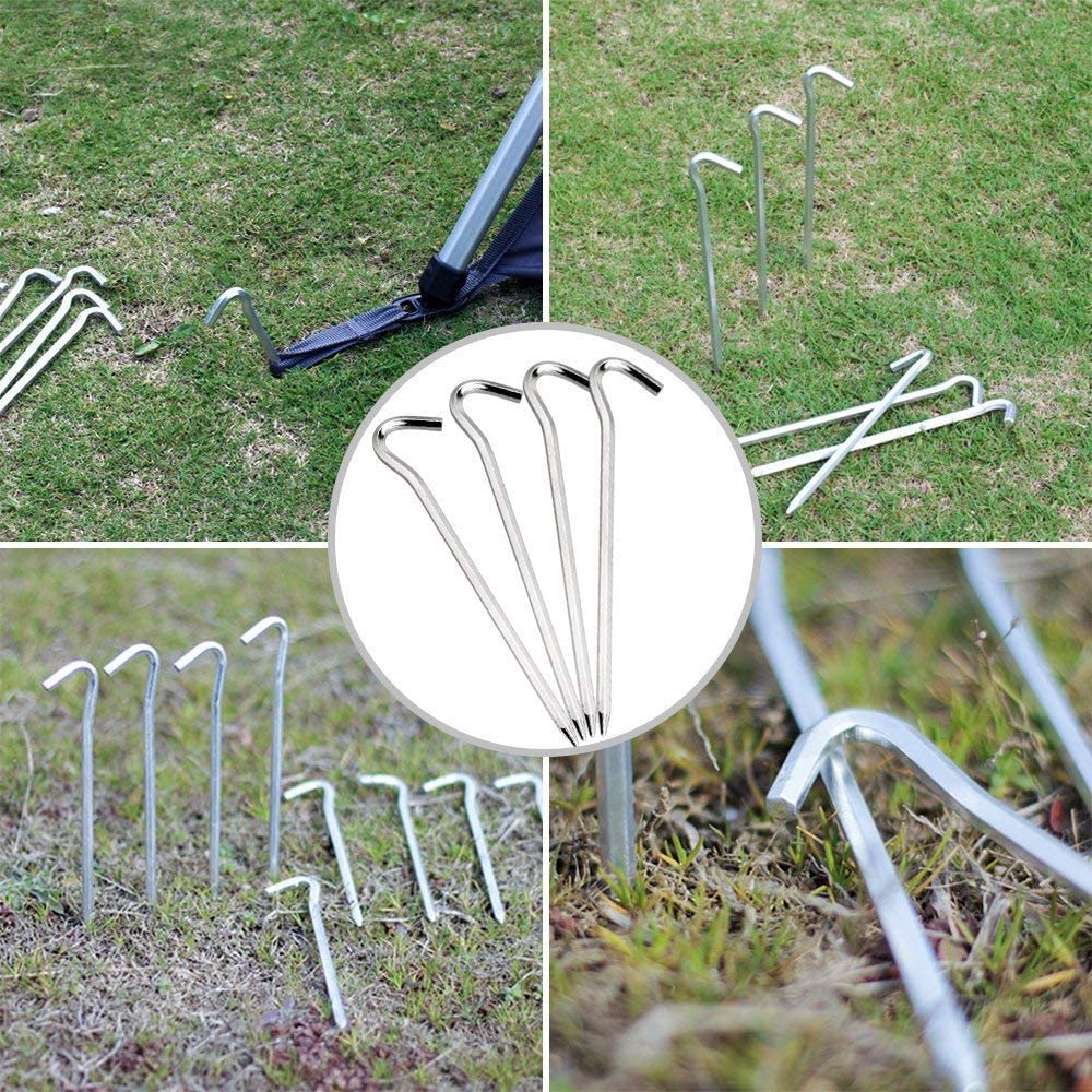 Question Mark Type Shaped Galvanized Steel Aluminum Tent Stake - Camping  Accessory Steel Wire Garden Peg