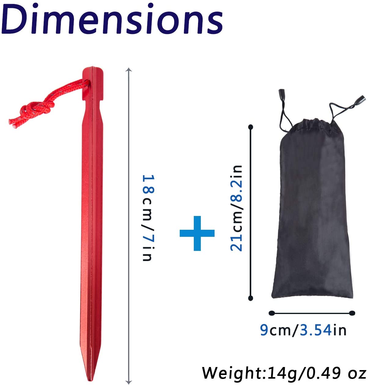 Outdoor Camping Anodised Oxidation Steel Aluminum Tent Stake  Accessory Steel Wire Garden Pegs