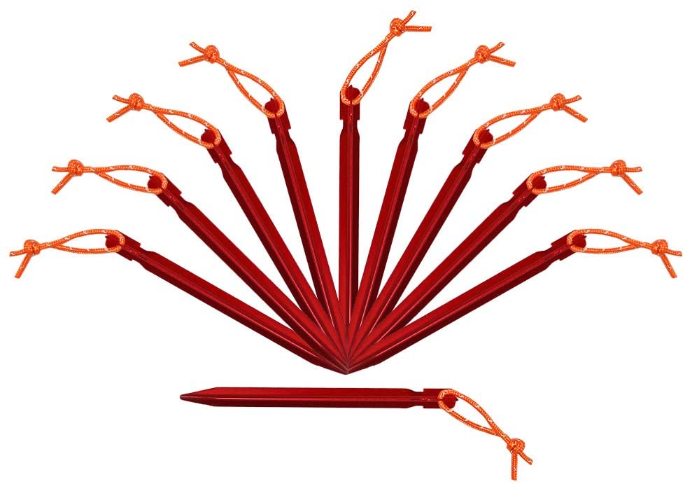 Outdoor Camping Anodised Oxidation Steel Aluminum Tent Stake  Accessory Steel Wire Garden Pegs