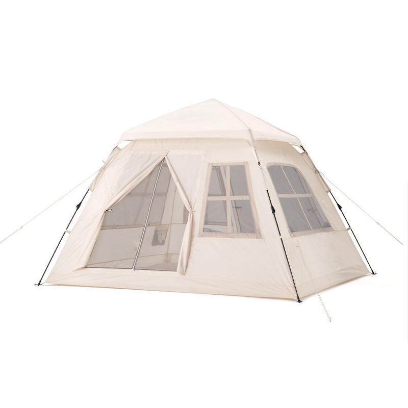 Family Camping Tent with Top Rainfly, 2 Doors and 4 Windows