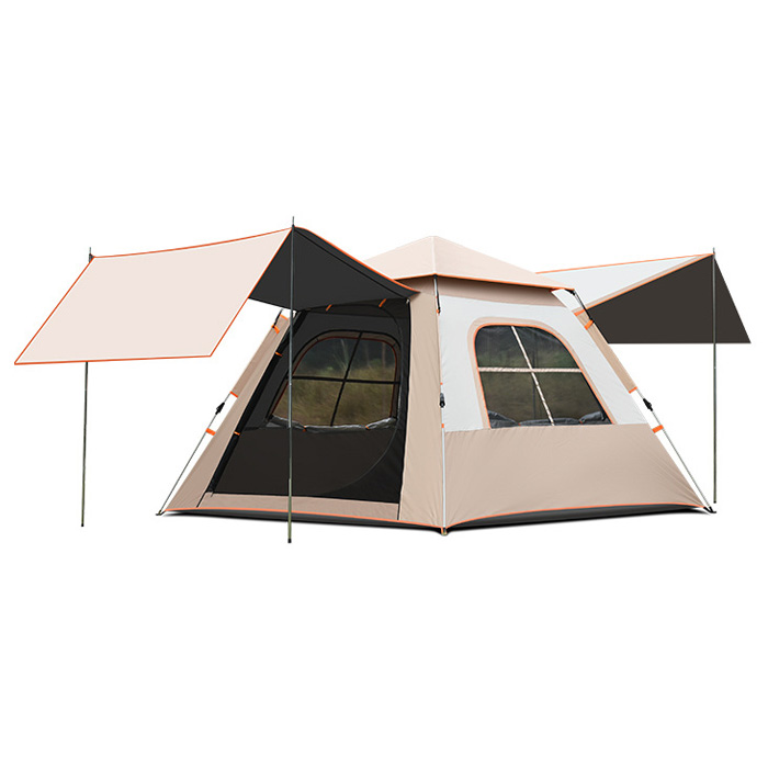 5-8 Person Family Traveling Automatic Tent With Sun Resistance Vinyl Coating Canopy