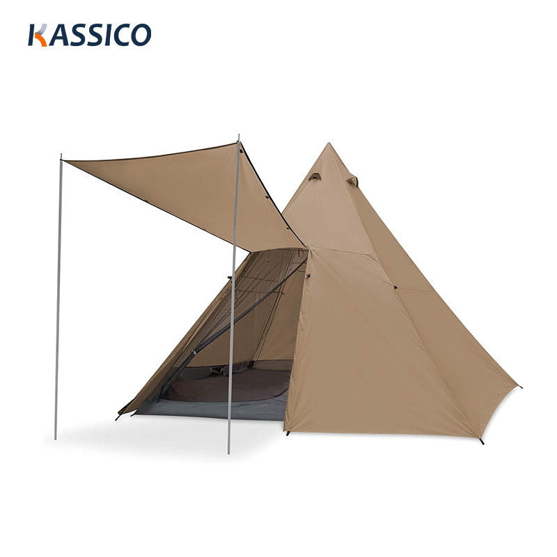 Tipi Camping Tent With Canopy For Family & Car Traveling