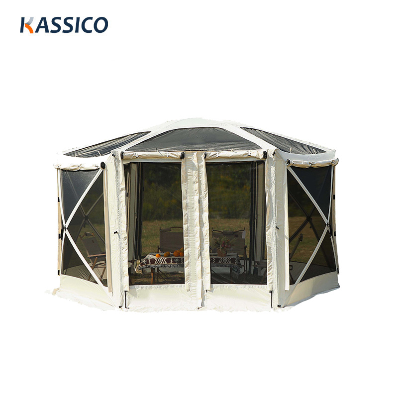 Hexagon Screen Mesh Gazebo Camping Tent - Pop Up, Mosquito Repellent