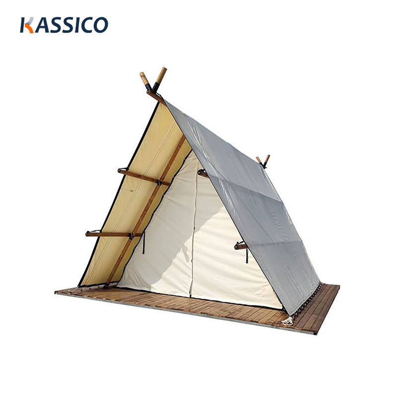 Hotel Triangle Safari Tent With Wooden Structure and Small Veranda