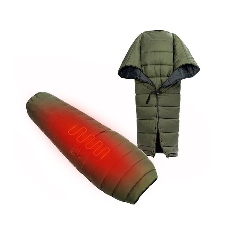 Ultralight Poncho Style Heated Sleeping Bag with Footbox