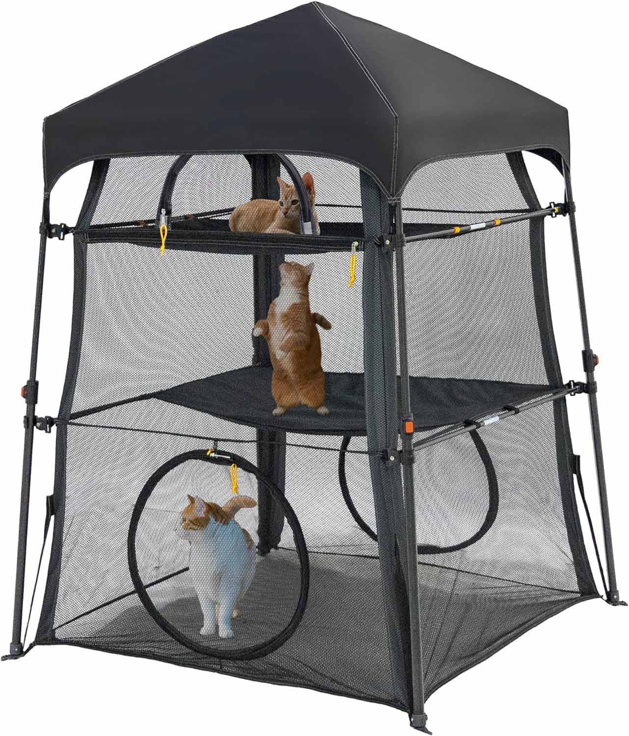 Large Portable Three-layer structure visible mesh pet tent Outdoors